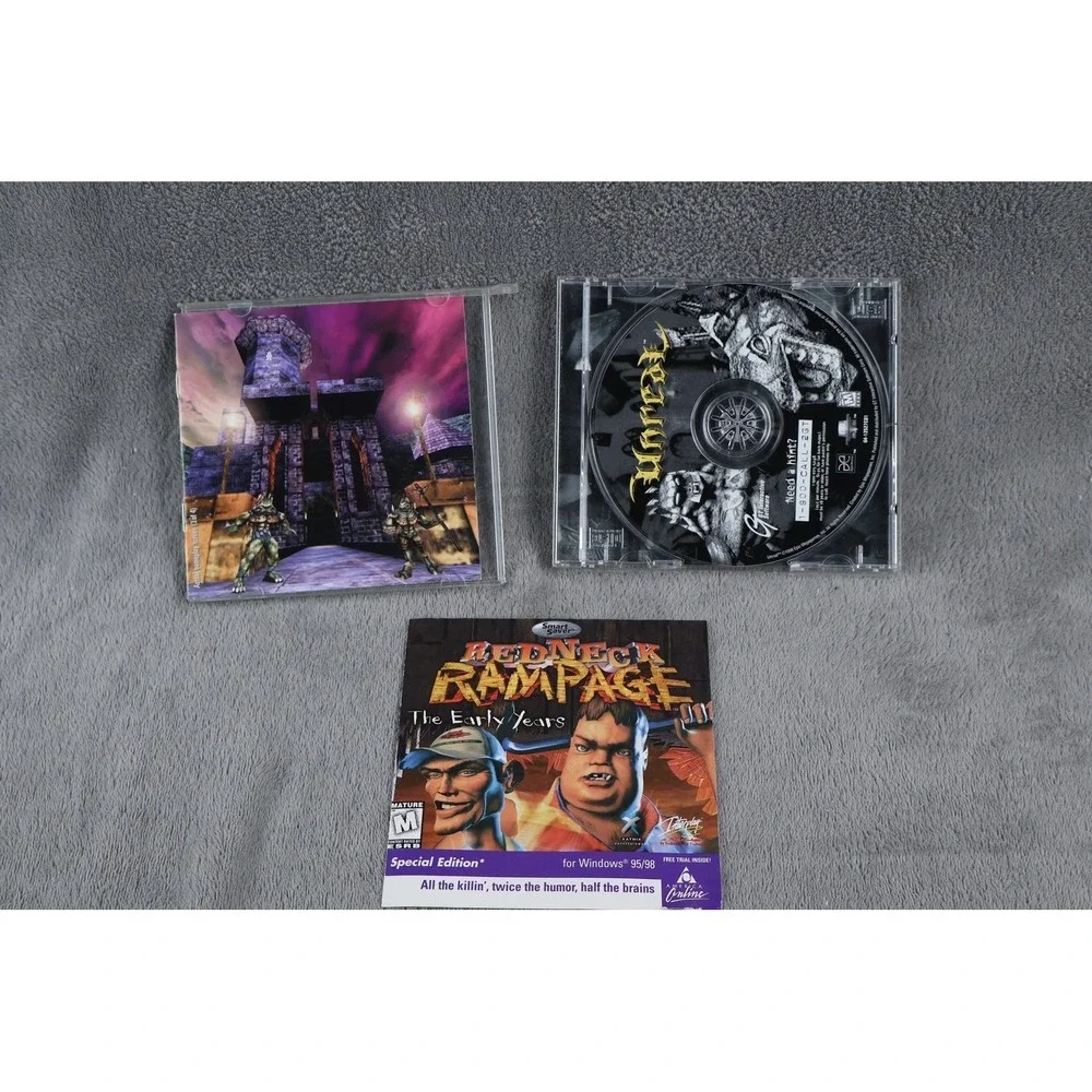 Unreal PC Video Game Windows 98 CD-ROM GT Interactive 1998 Shooter M Multiplayer